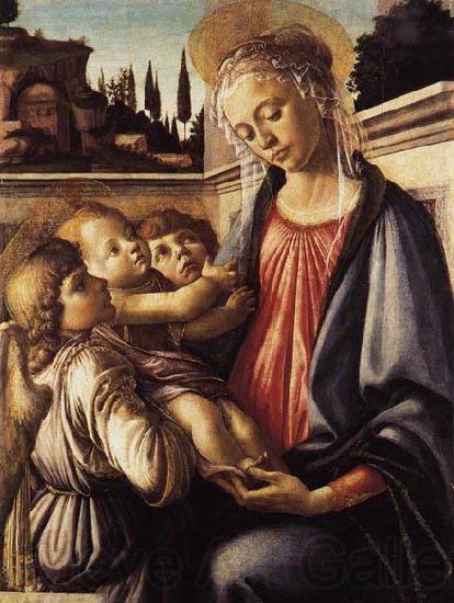 Sandro Botticelli Madonna and Child and Two Angels Norge oil painting art